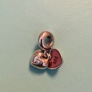 Pandora Silver Heart 'ME' Dangle Charm with Clear Stone